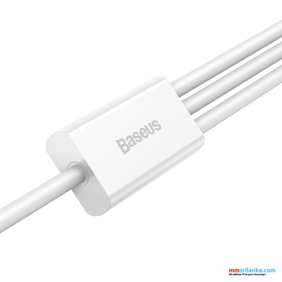 Baseus Superior Series 1m Fast Charging Data Cable USB to M+L+C 3.5A Stellar White (6M)